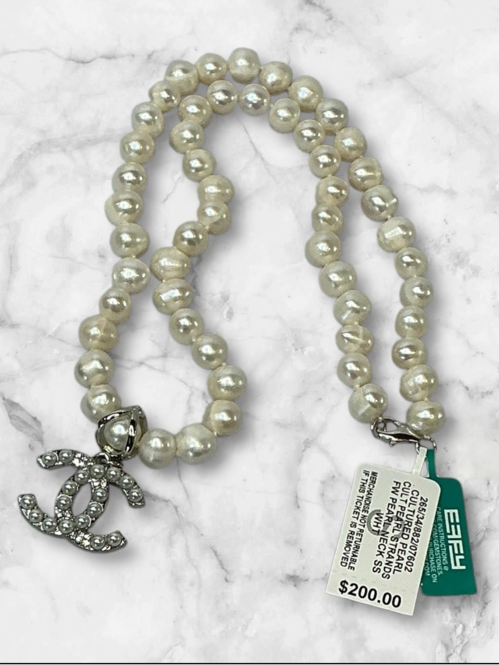 EFFY White Cultured Freshwater Pearl 18" Statement Necklace silver pearl Chanel - Picture 2 of 13